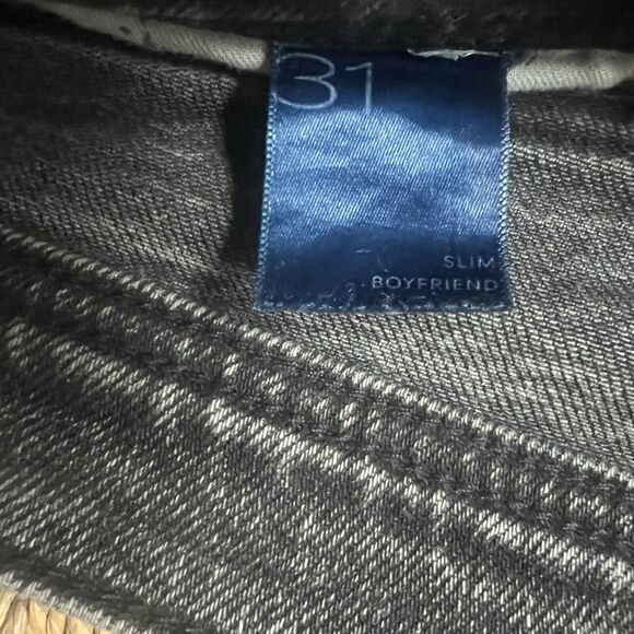 Anthropologie Pilcro Jeans Slim Boyfriend Distressed Black Wash 31 Grunge - Picture 4 of 7